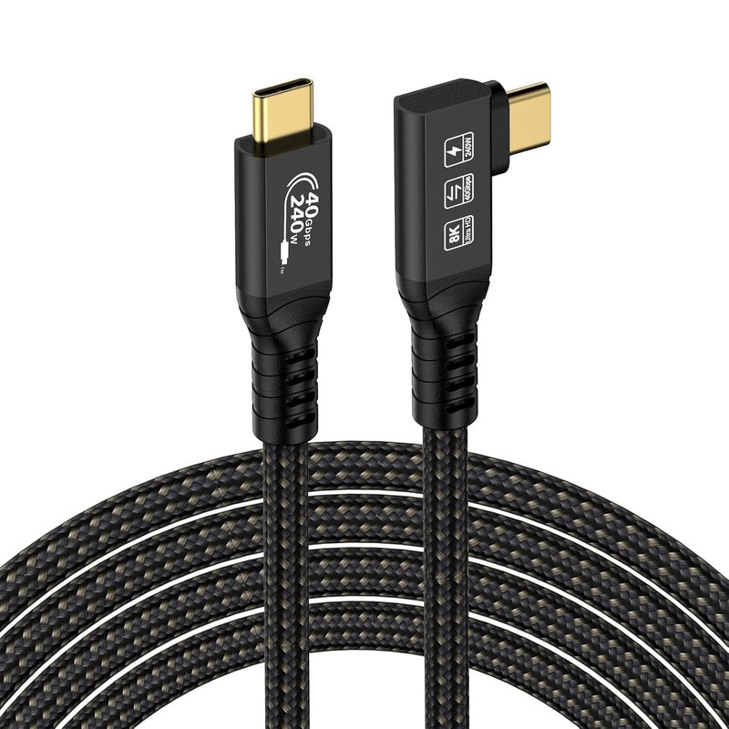 1m USB C Fast Charging Cable 40Gbps PD240W 8K60Hz Nylon Extension Cord Docking Station - Image 2